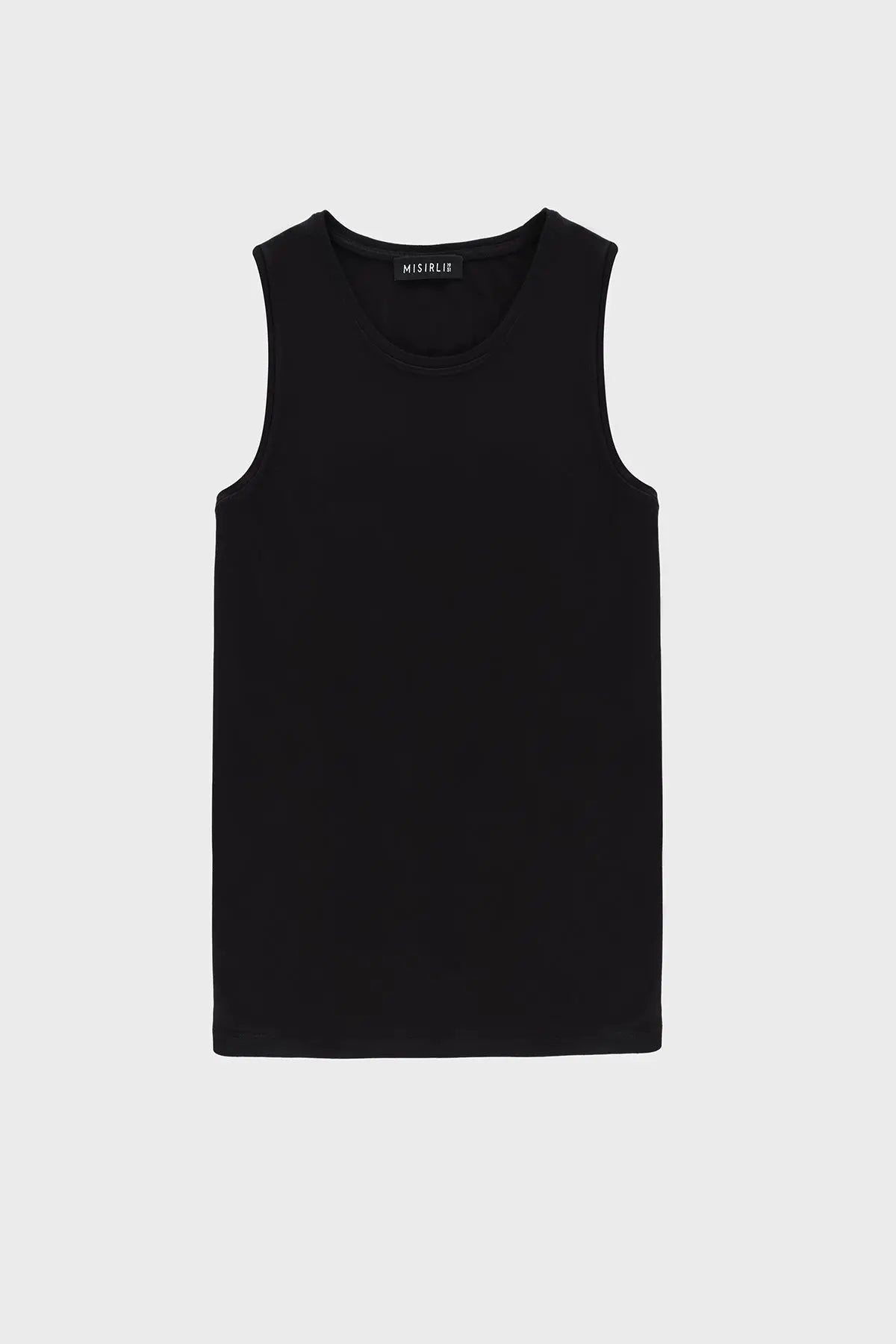 Siyah Bisiklet Yaka Örme Kadın Atlet  Mısırlı 1951