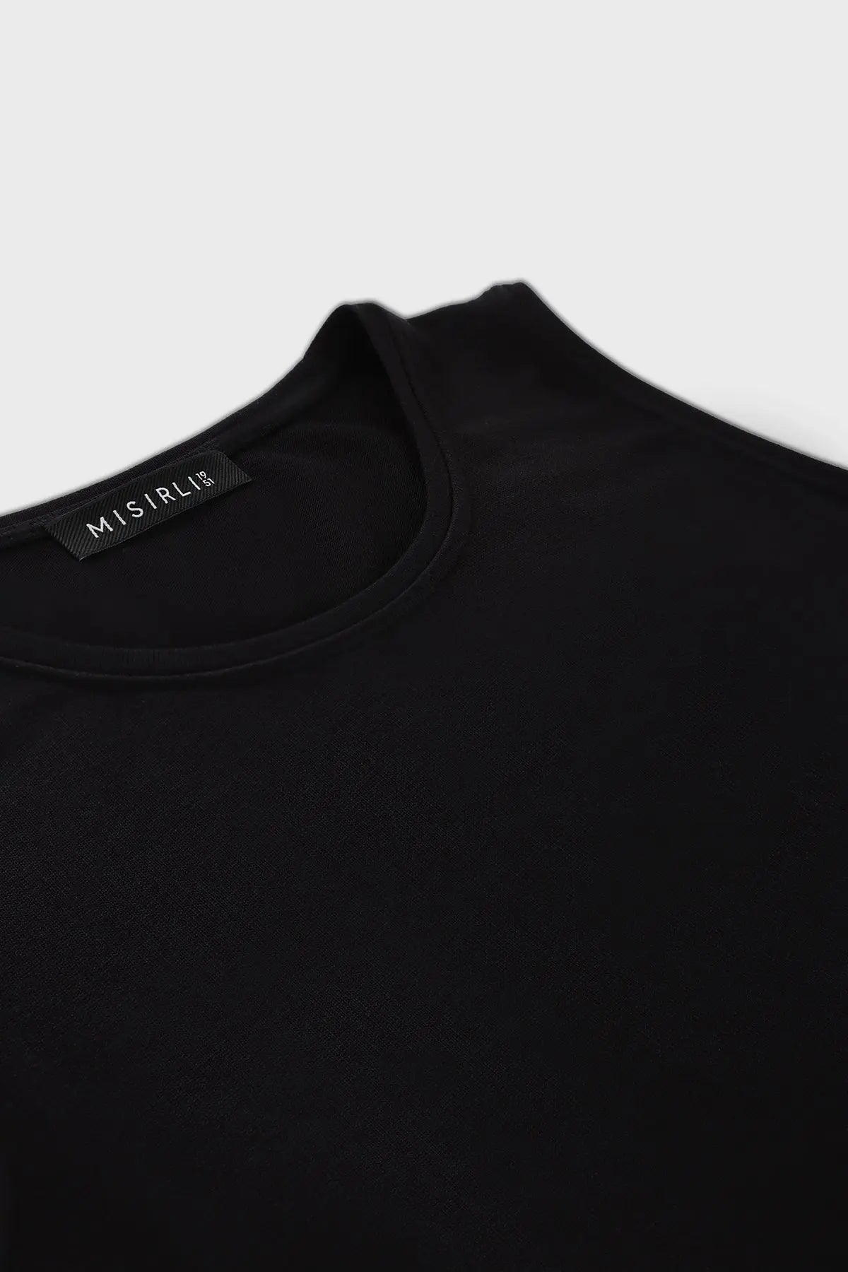 Siyah Bisiklet Yaka Örme Kadın Atlet  Mısırlı 1951