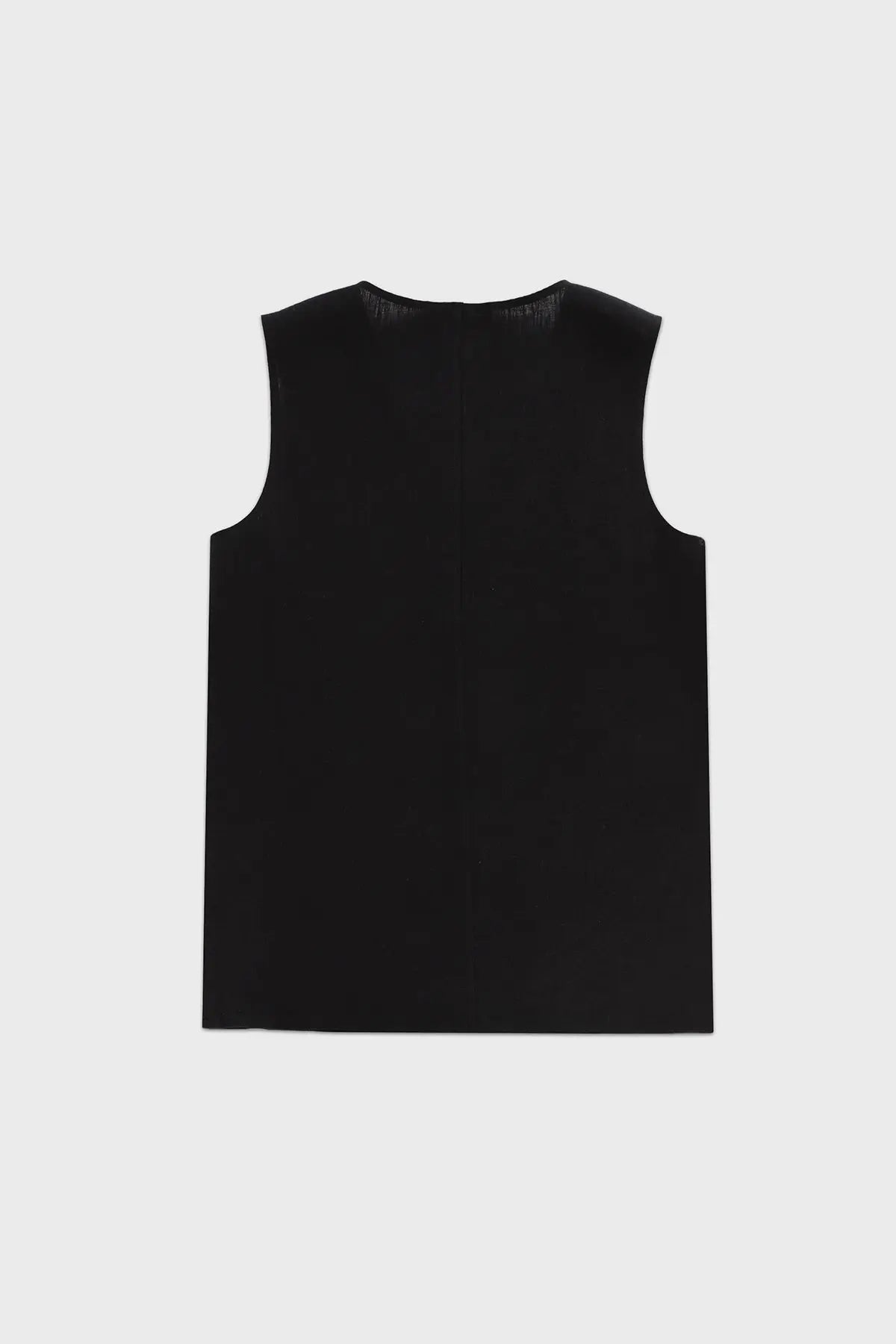 Siyah V Yaka Yırtmaç Detaylı Keten Bluz  Mısırlı 1951