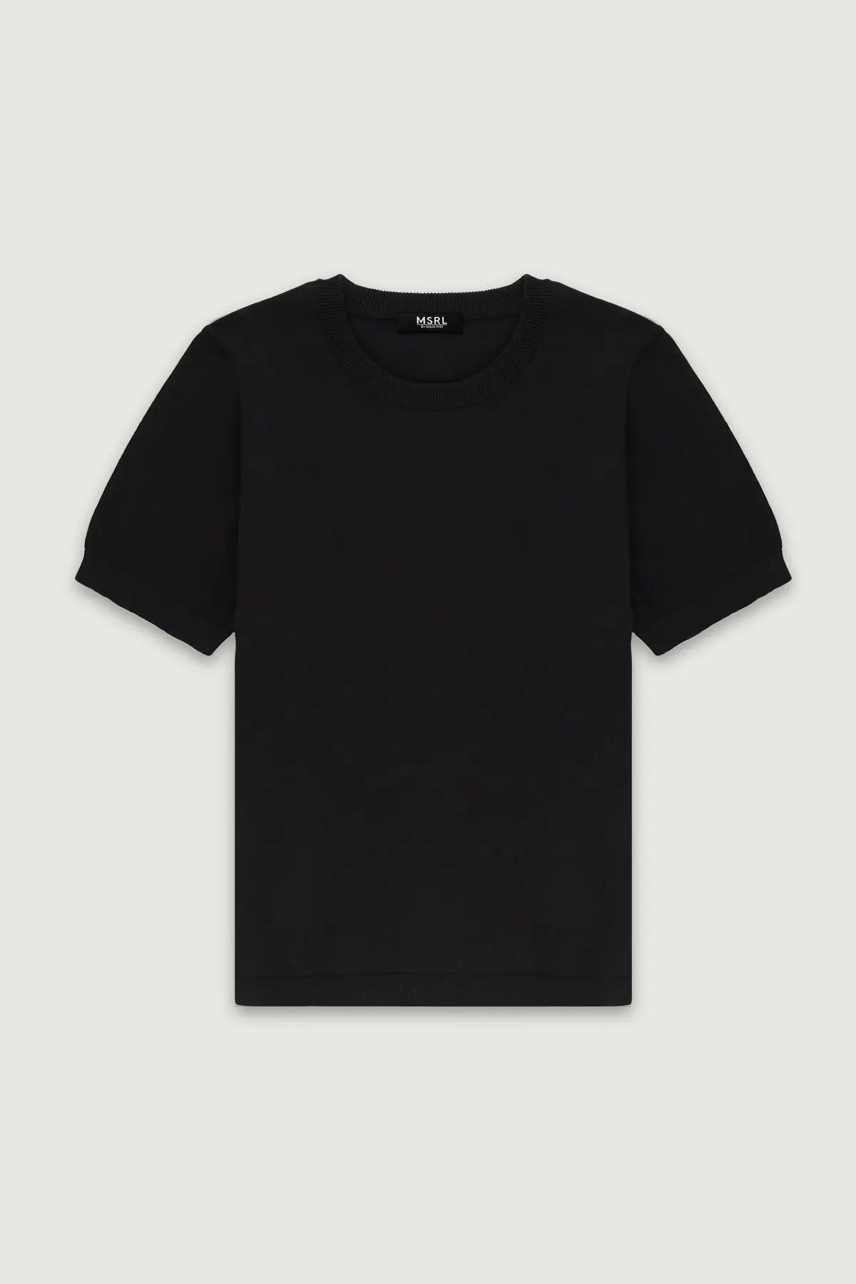 Siyah Rib Detaylı Kadın T-Shirt  Mısırlı 1951