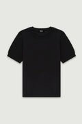 Siyah Rib Detaylı Kadın T-Shirt