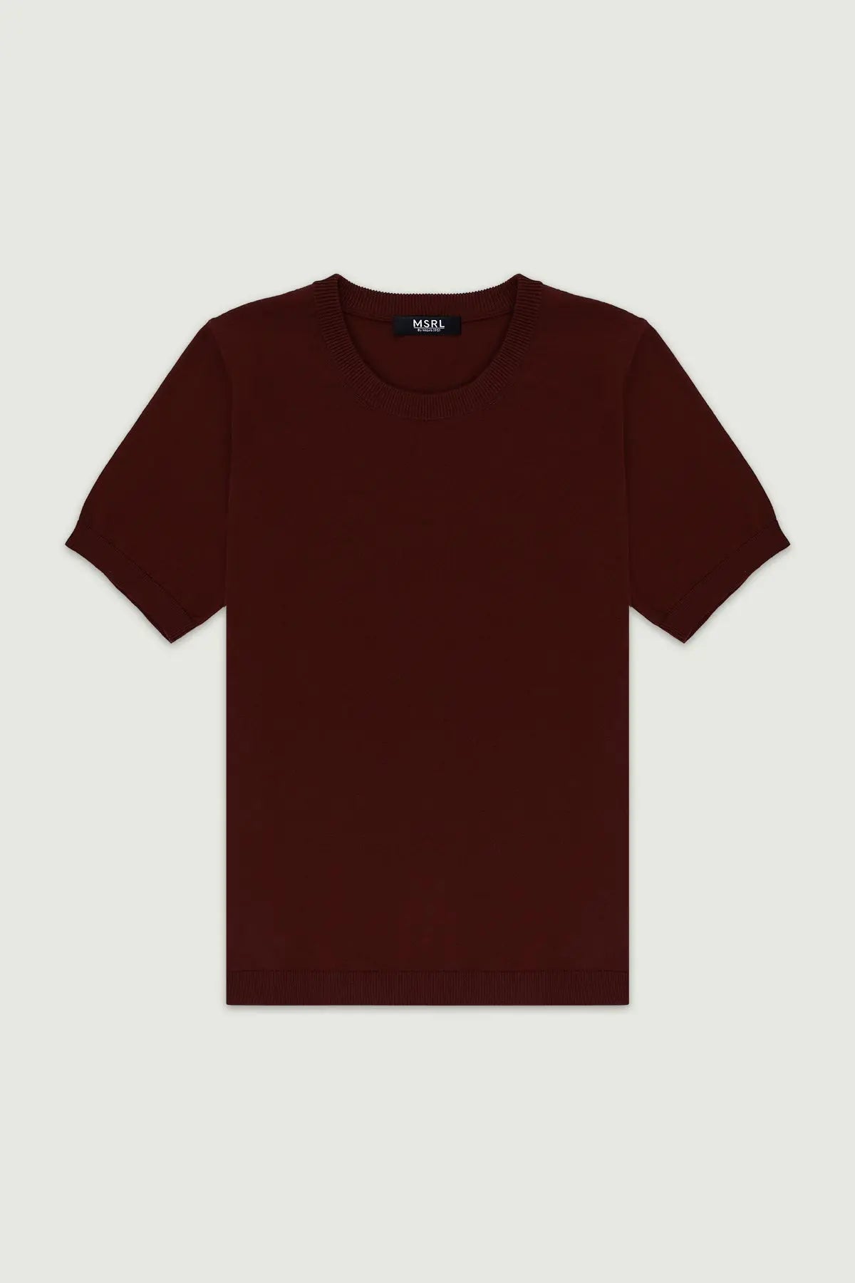 Mürdüm Rib Detaylı Kadın T-Shirt  Mısırlı 1951