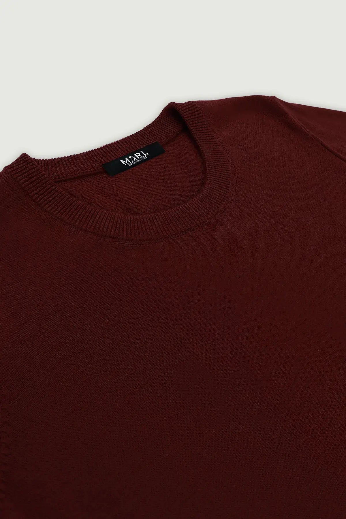 Mürdüm Rib Detaylı Kadın T-Shirt  Mısırlı 1951