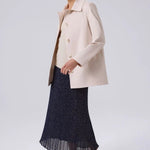 Açık Bej Gömlek Yaka Düğmeli Kadın Trençkot  Mısırlı 1951