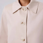 Açık Bej Gömlek Yaka Düğmeli Kadın Trençkot  Mısırlı 1951