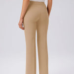 Açık Bej Nervürlü İspanyol Paça Kadın Pantolon  Mısırlı 1951