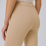 Açık Bej Nervürlü İspanyol Paça Kadın Pantolon  Mısırlı 1951