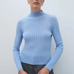 Açık Mavi Yarım Boğazlı Kadın Kazak  Mısırlı 1951