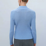 Açık Mavi Yarım Boğazlı Kadın Kazak  Mısırlı 1951