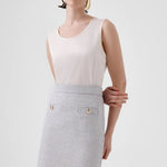 Açık Mavi Yırtmaç Detaylı Kalem Etek  Mısırlı 1951