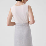 Açık Mavi Yırtmaç Detaylı Kalem Etek  Mısırlı 1951