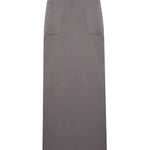 Antrasit Yırtmaç Detaylı Uzun Triko Etek  Mısırlı 1951