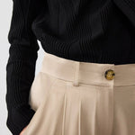 Beige Palazzo Geniş Paça Kadın Pantolon  Mısırlı 1951