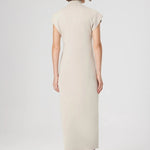 Bej Vatkalı Balıkçı Yaka Uzun Elbise  Mısırlı 1951