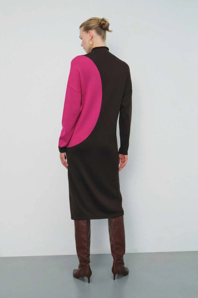 Boğazlı Kahverengi Elbise  Mısırlı 1951