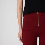 Bordo Cep Detaylı Fermuarlı Kadın Pantolon  Mısırlı 1951