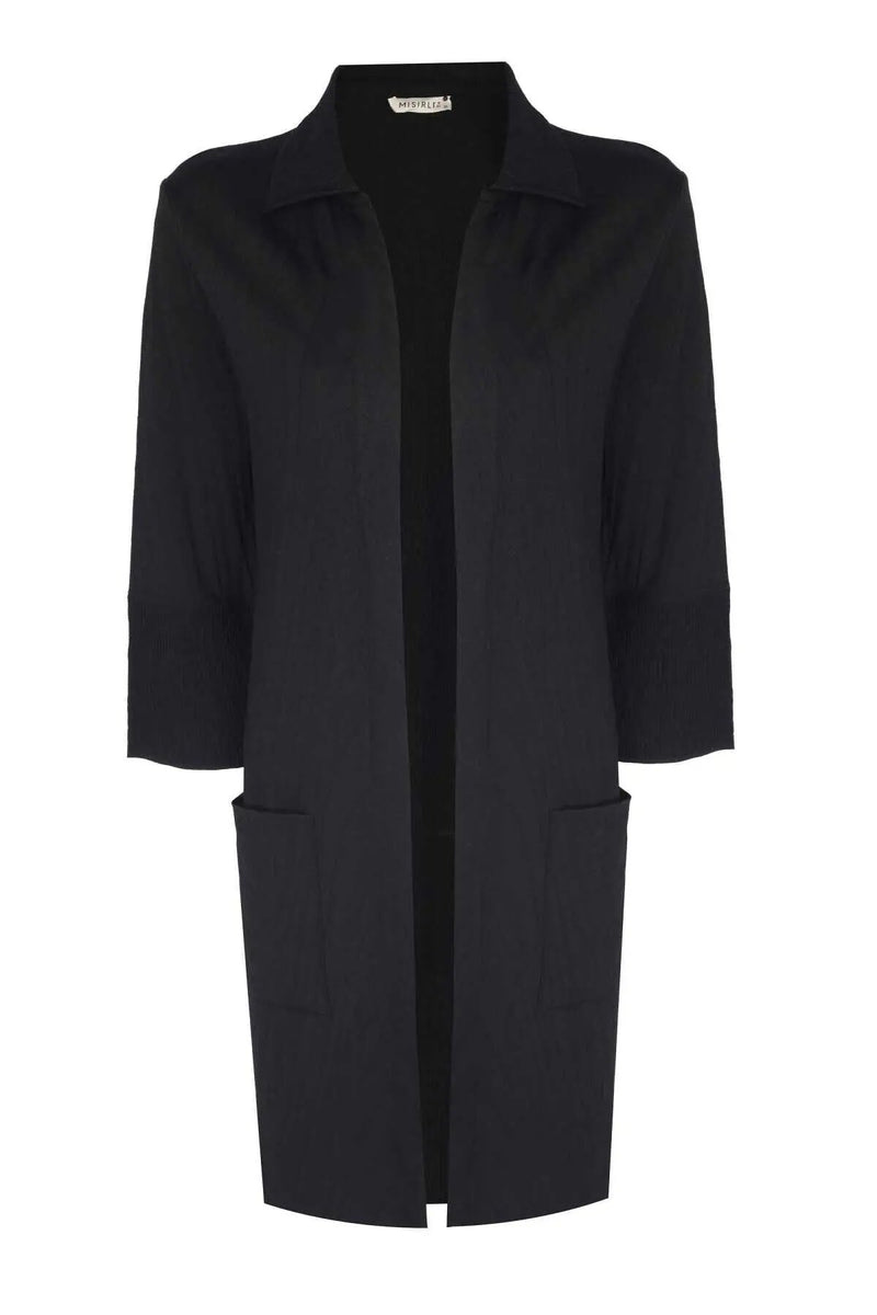 Siyah Desenli Kadın Hırka