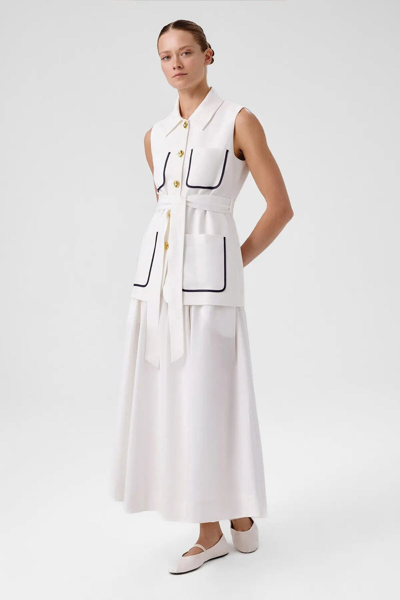 Ekru Beli Kuşak Bağlamalı Kadın Yelek