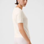 Ekru Bisiklet Yaka Kısa Kollu Kadın Kazak  Mısırlı 1951