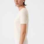 Ekru Bisiklet Yaka Kısa Kollu Kadın Kazak  Mısırlı 1951