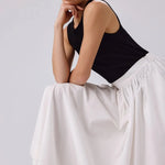 Ekru Cep Detaylı Uzun Kloş Etek  Mısırlı 1951