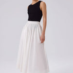 Ekru Cep Detaylı Uzun Kloş Etek  Mısırlı 1951