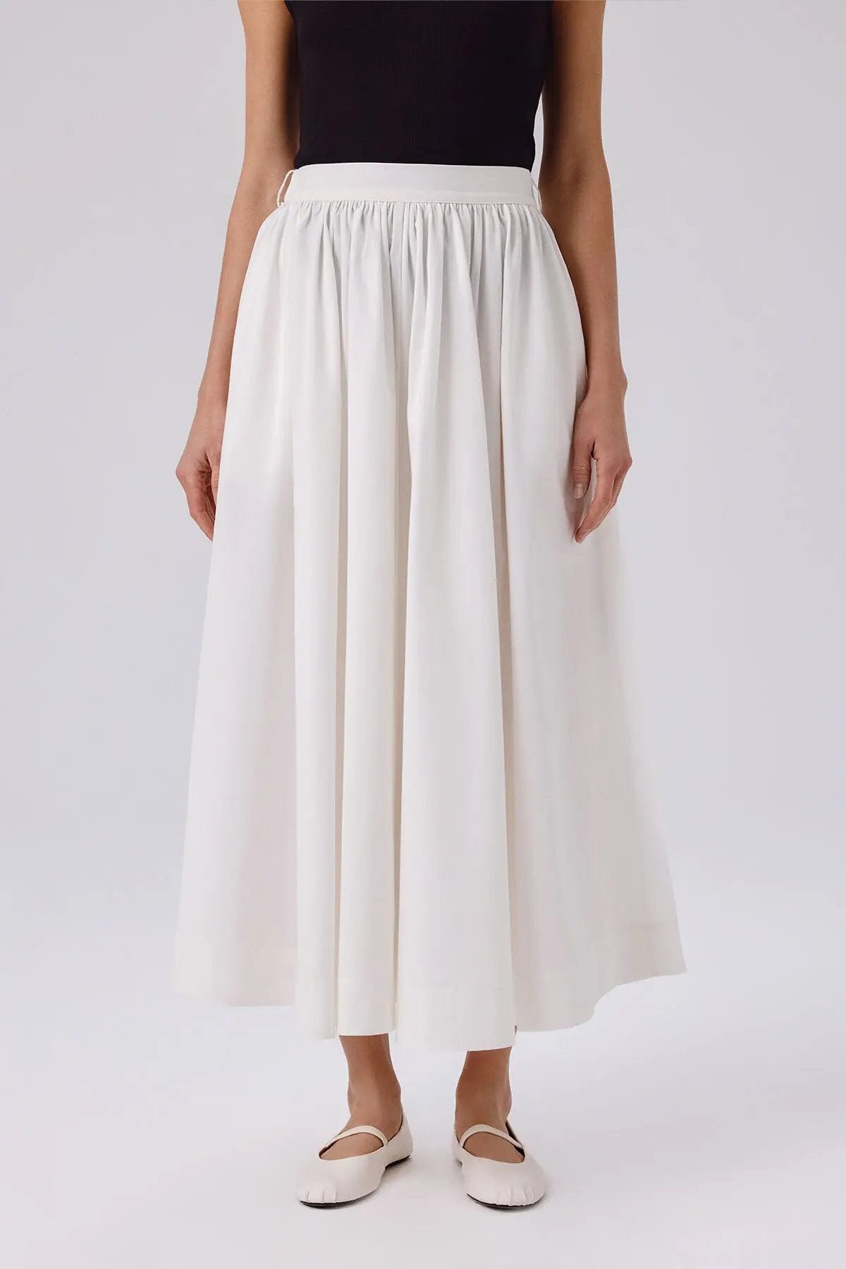 Ekru Cep Detaylı Uzun Kloş Etek  Mısırlı 1951