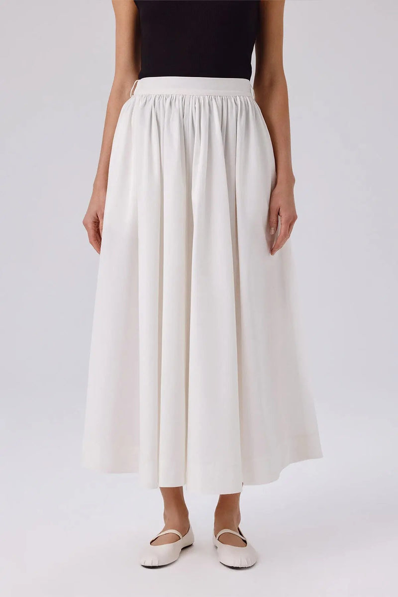 Ekru Cep Detaylı Uzun Kloş Etek  Mısırlı 1951