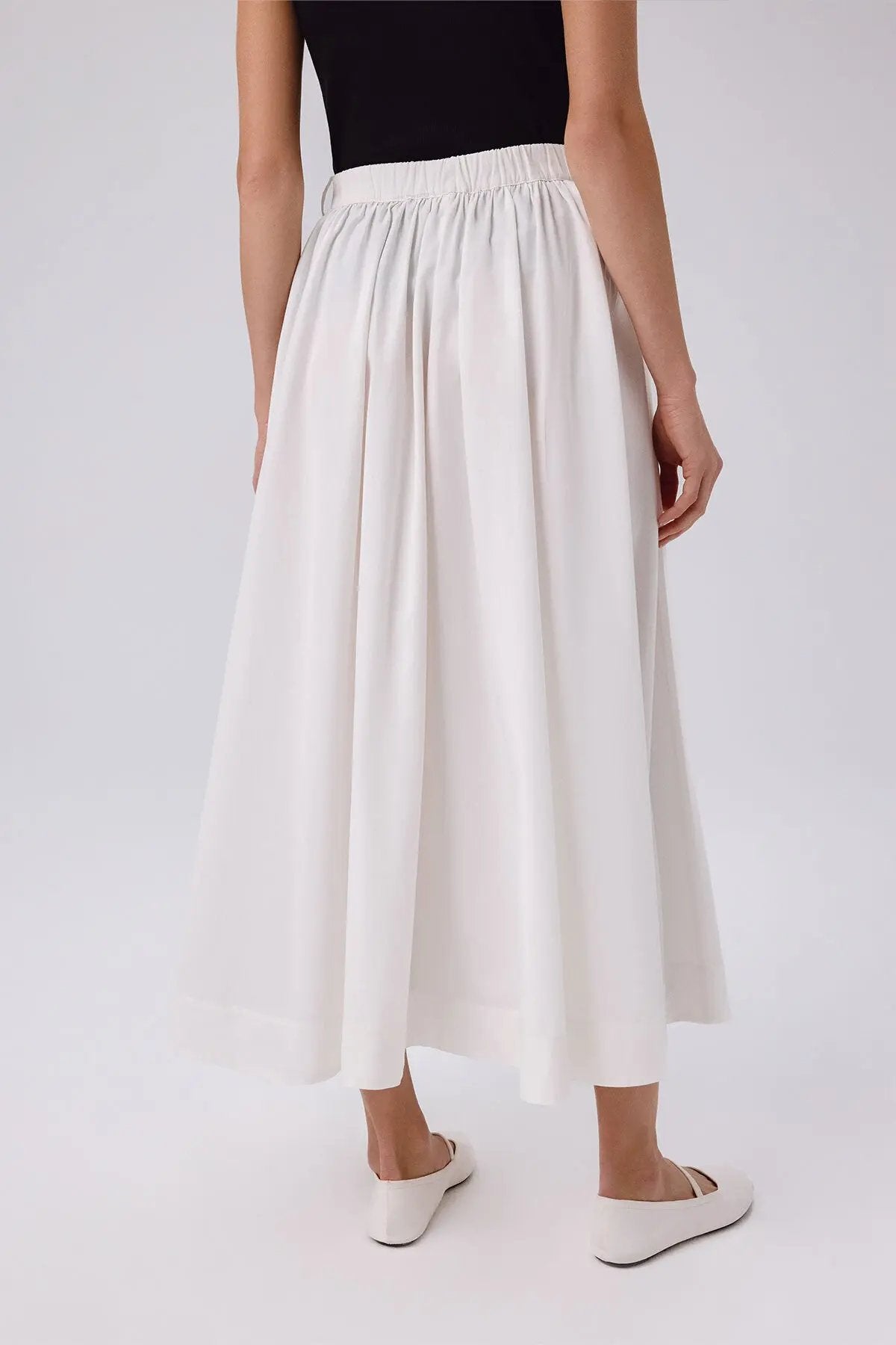 Ekru Cep Detaylı Uzun Kloş Etek  Mısırlı 1951