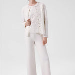 Ekru Dantel Detaylı Düğmeli Kadın Hırka  Mısırlı 1951