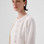 Ekru Dantel Detaylı Düğmeli Kadın Hırka  Mısırlı 1951