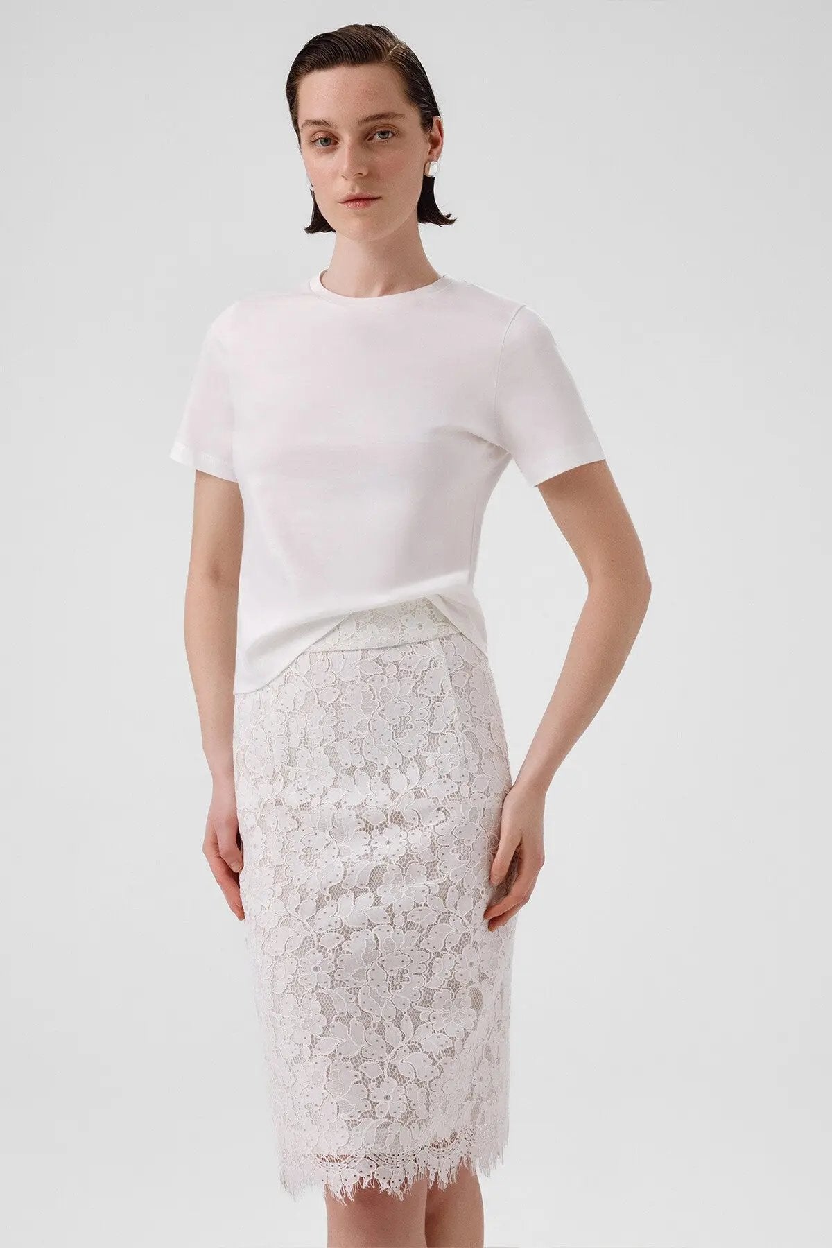 Ekru Dantelli Midi Boy Etek  Mısırlı 1951