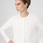 Ekru Düğme Detaylı Kadın Hırka  Mısırlı 1951