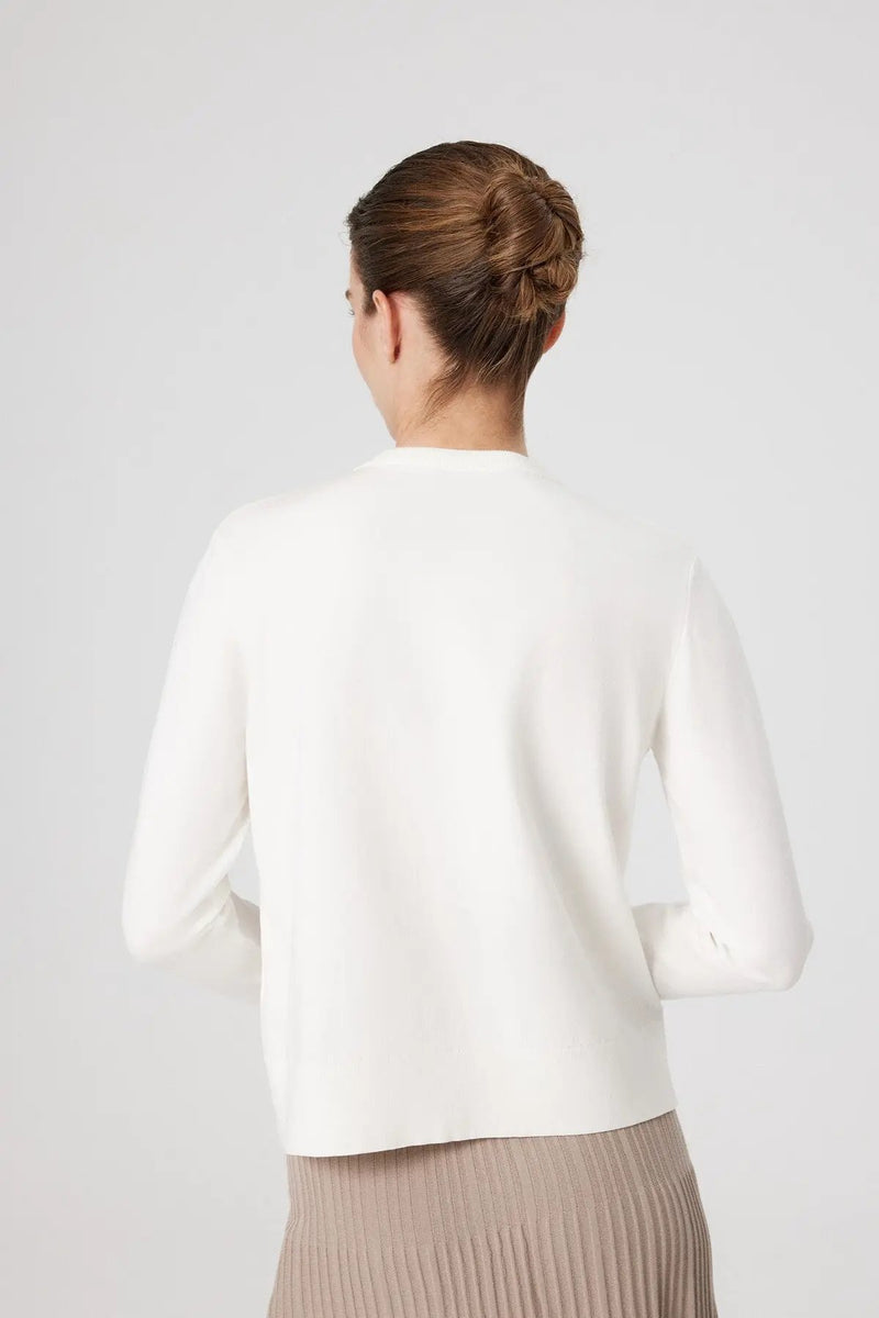 Ekru Düğme Detaylı Kadın Hırka