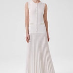 Ekru İnci İşlemeli Eteği Piliseli Uzun Elbise  Mısırlı 1951