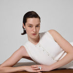 Ekru İnci İşlemeli Eteği Piliseli Uzun Elbise  Mısırlı 1951