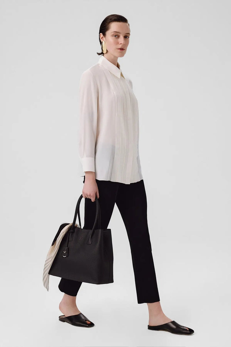 Ekru Önü Dikiş Detaylı Kadın Gömlek  Mısırlı 1951