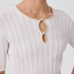 Ekru Pencere Detaylı İncili Kadın Kazak  Mısırlı 1951