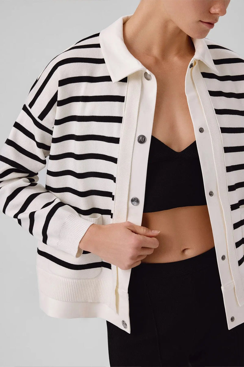 Ekru Siyah Çizgili Kadın Ceket  Mısırlı 1951