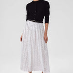 Ekru Siyah Puantiyeli Piliseli Uzun Etek  Mısırlı 1951