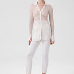 Ekru Transparan Detaylı Fitilli Kadın Hırka  Mısırlı 1951