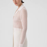 Ekru Transparan Detaylı Fitilli Kadın Hırka  Mısırlı 1951