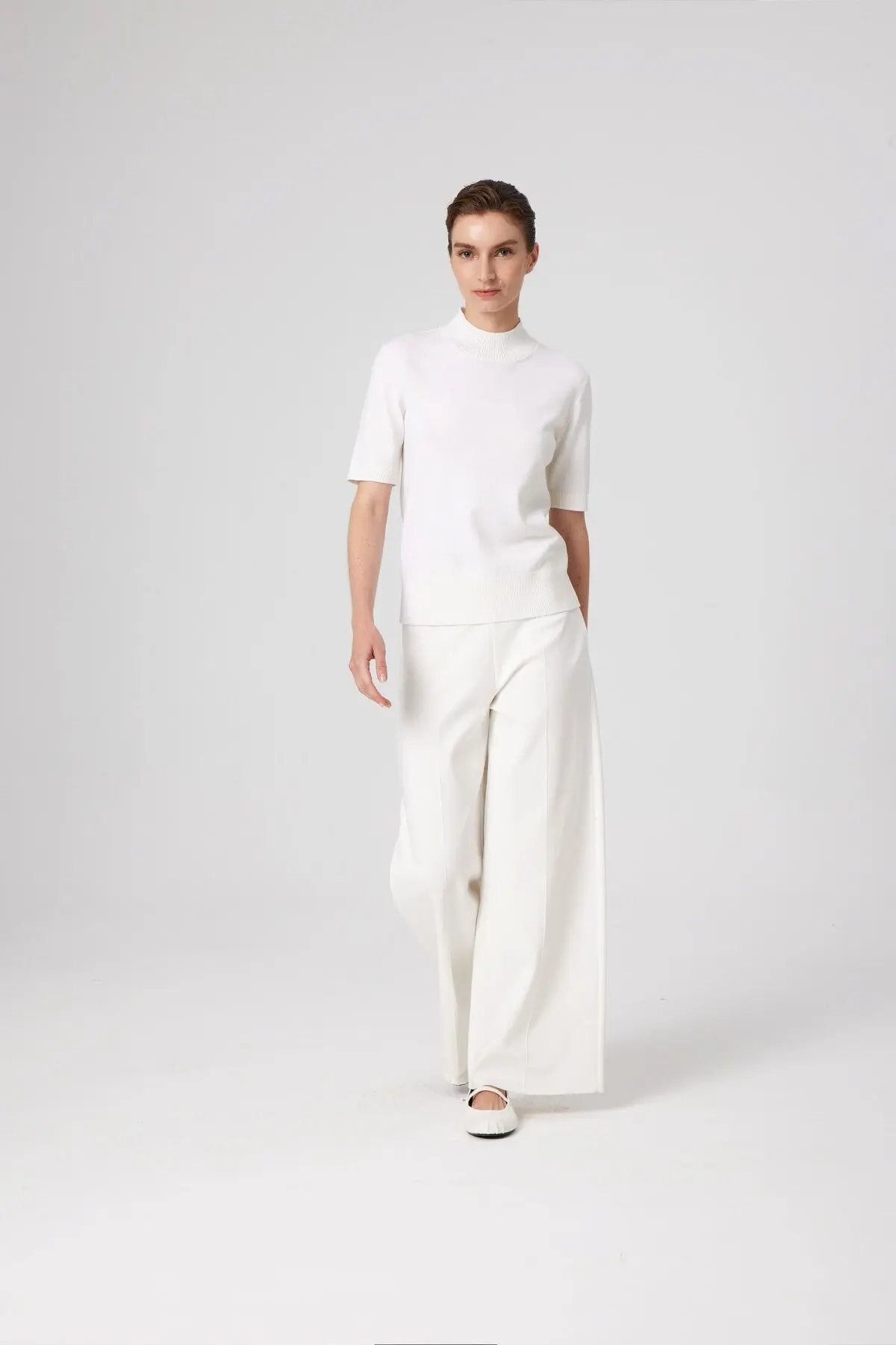 Ekru Yarım Balıkçı Yaka Kadın Kazak  Mısırlı 1951