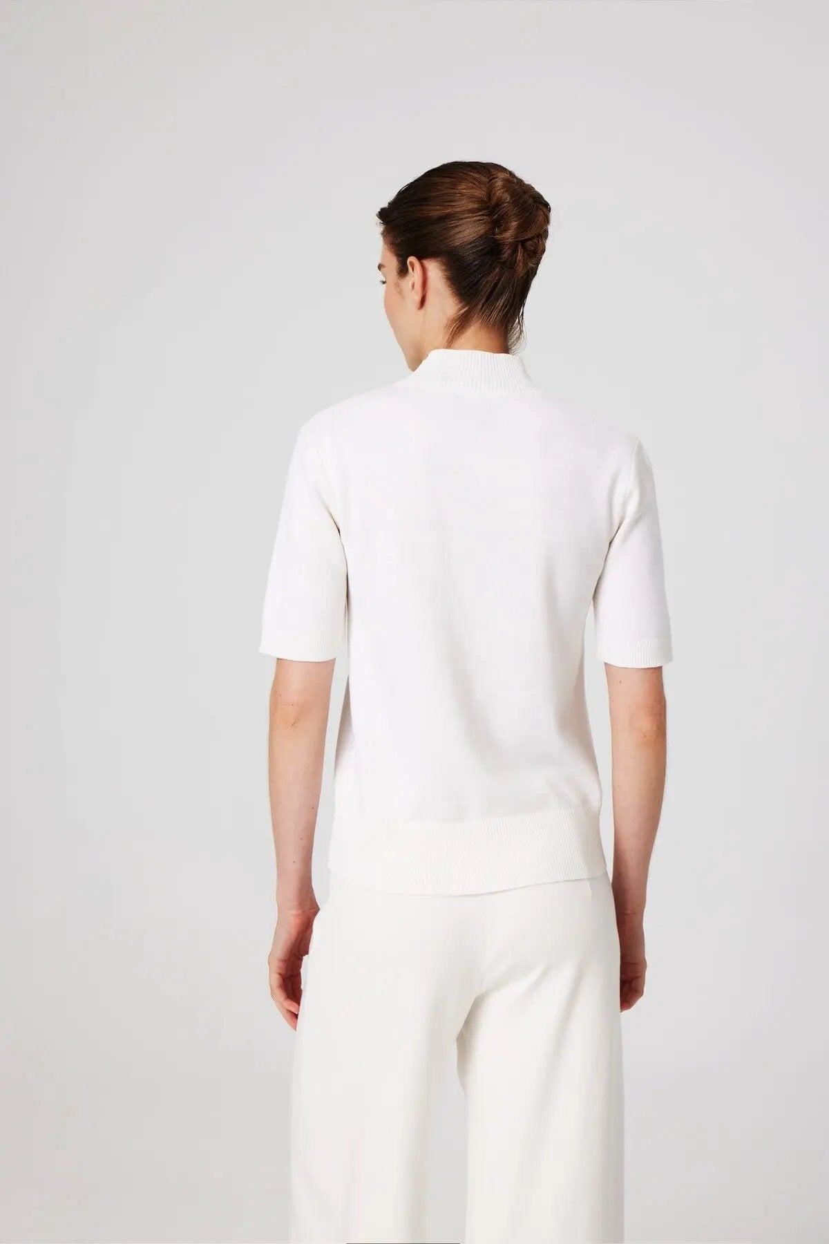 Ekru Yarım Balıkçı Yaka Kadın Kazak  Mısırlı 1951