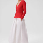 Fuşya V Yaka Fitilli İnce Kadın Hırka  Mısırlı 1951