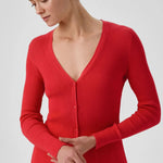 Fuşya V Yaka Fitilli İnce Kadın Hırka  Mısırlı 1951