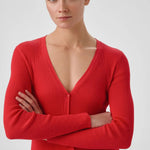 Fuşya V Yaka Fitilli İnce Kadın Hırka  Mısırlı 1951