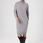 Gri Balıkçı Yaka Midi Boy Elbise  Mısırlı 1951