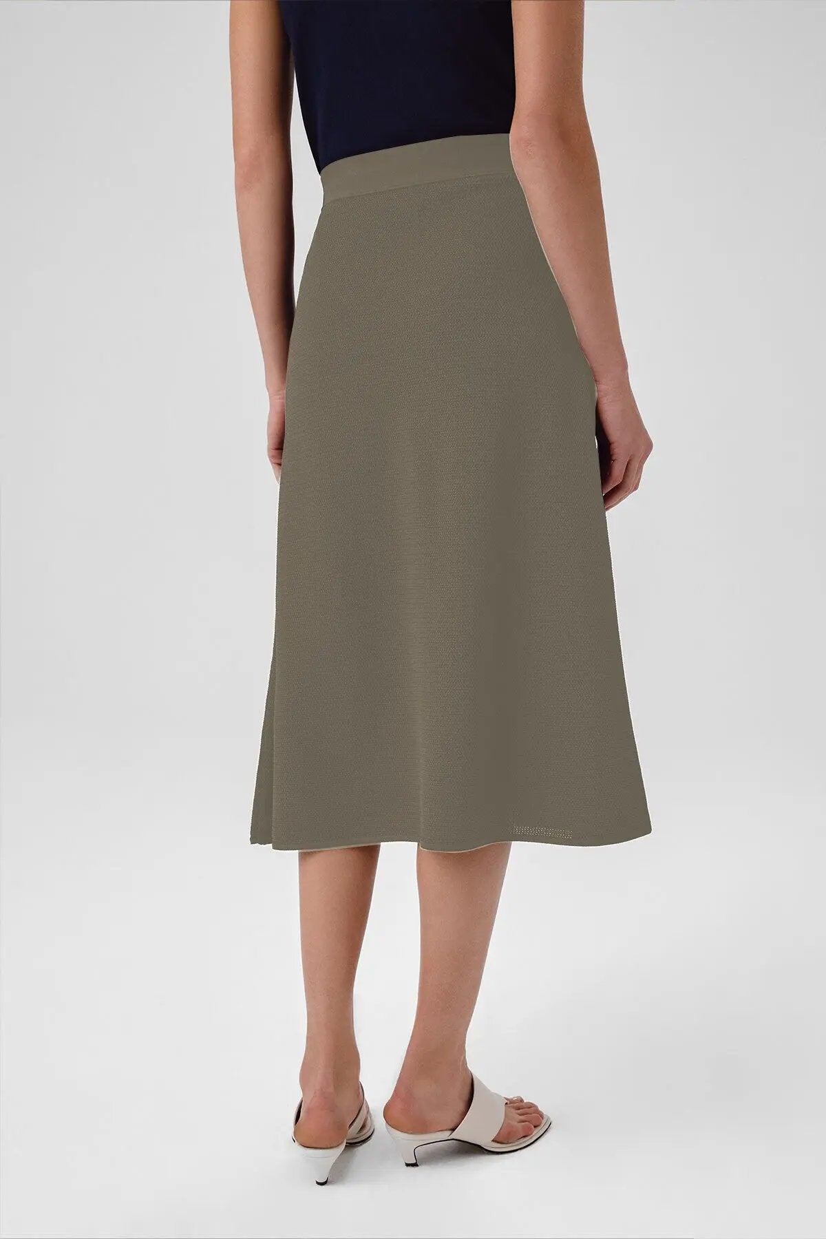 Gri Yeşil Fileli Midi Boy Etek  Mısırlı 1951