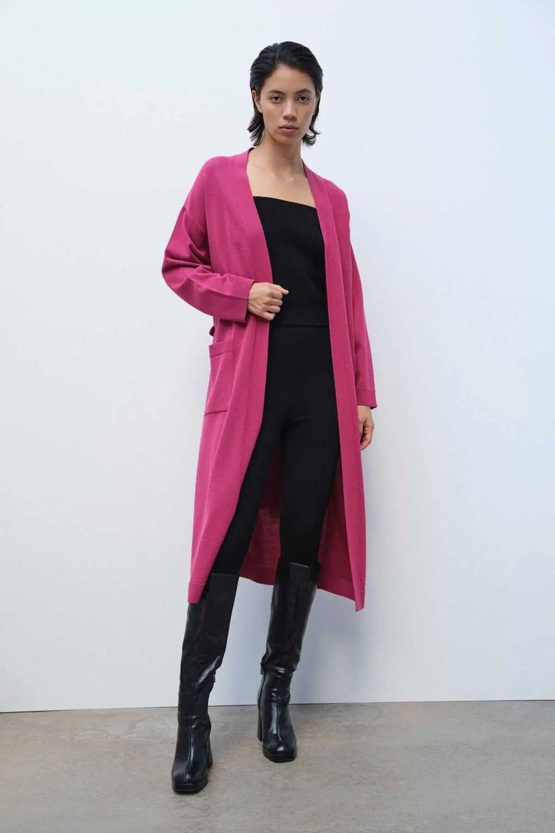 Gül Kurusu Belden Bağlamalı Uzun Kadın Hırka  Mısırlı 1951